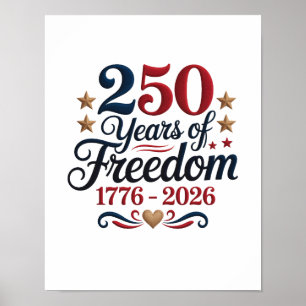 Affiche Le 250e anniversaire de l'Amérique