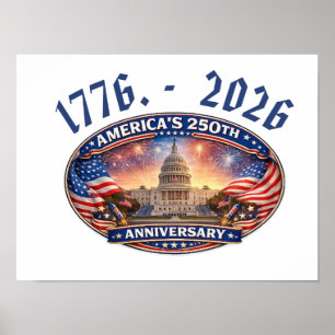 Affiche le 250e anniversaire de l'Amérique
