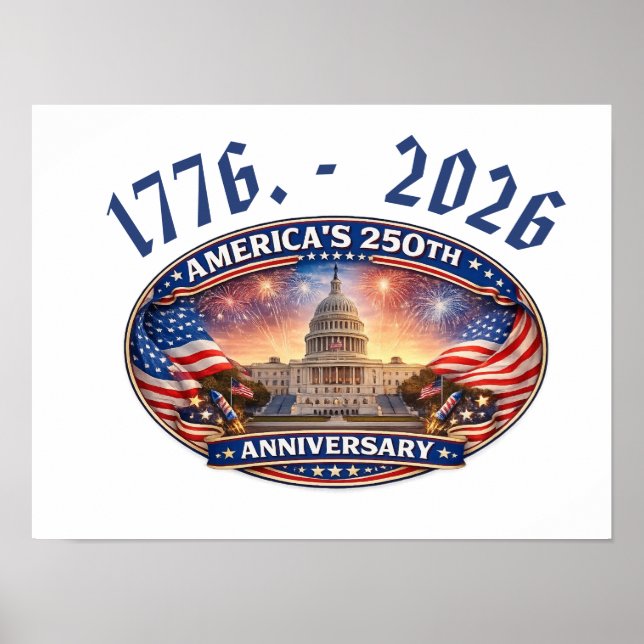 Affiche le 250e anniversaire de l'Amérique (Devant)