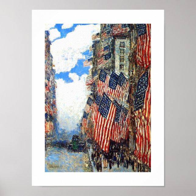Affiche "Le 4 juillet" par Childe Hassam Fine Art (Devant)