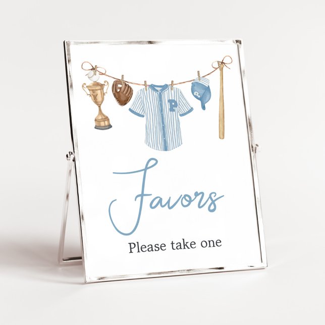 Affiche Le Baby shower De Baseball Little Slugger Privilég (Baseball Little Slugger Baby Shower Favors Sign)