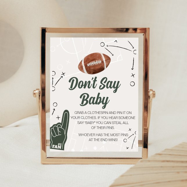 Affiche Le Baby shower de football ne dit pas signe bébé (A Little All Star Baby Shower Don't Say Baby Sign)