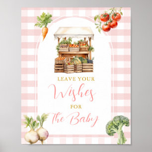 Affiche Le Baby shower de marché local veut pour bébé