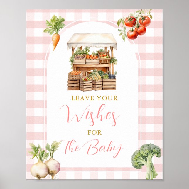 Affiche Le Baby shower de marché local veut pour bébé (Devant)