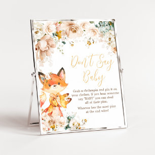 Affiche Le Baby shower de renards floraux des bois ne pas