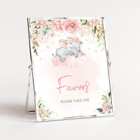 Le Baby shower d'éléphant rose floral favorise