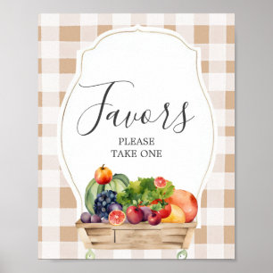 Affiche Le Baby shower fermier Légume cultivé localement f