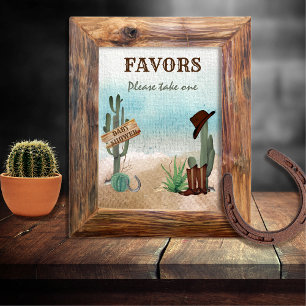 Affiche Le Baby shower occidental Little Cowboy Privilégie