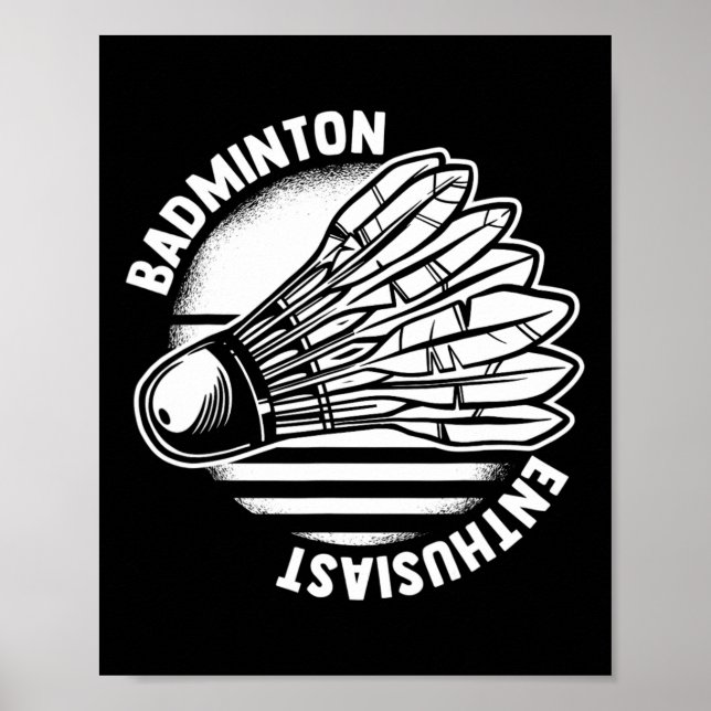 Affiche Le Badminton Enthousiast Shuttle Badminton Racket (Devant)