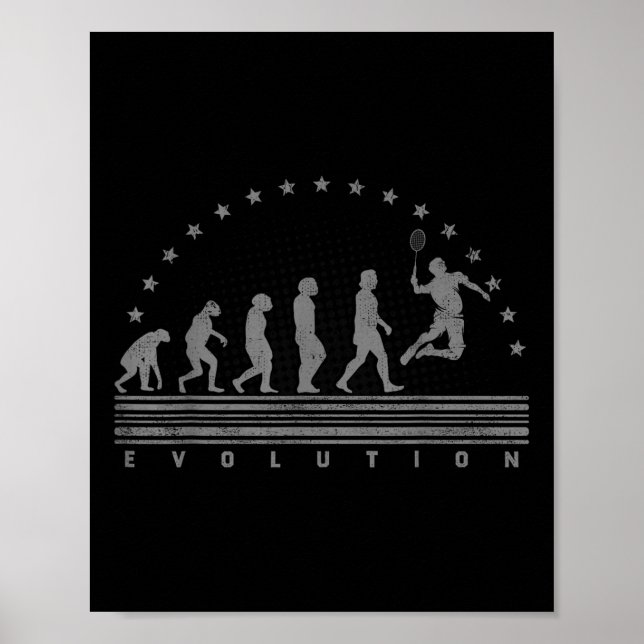 Affiche Le Badminton Evolutions Retro Shuttle Hommes Badmi (Devant)
