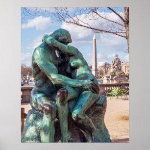 Affiche Le Baiser d'Auguste Rodin aux Tuileries, Paris