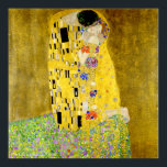 Affiche Le baiser de Gustav Klimt<br><div class="desc">Dans "The Kiss" (1907/08),  ou "Der Kuss" dans l'original allemand,  basé sur lui-même et son amant Emilie,  "The Kiss" marque la hauteur de la période d'or et devient l'emblème de la sécession.</div>