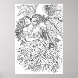 Affiche Le baiser de Vampire par Al Rio - Vampire et art f