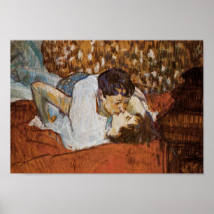 Affiche Le baiser - par Henri de Toulouse-Lautrec