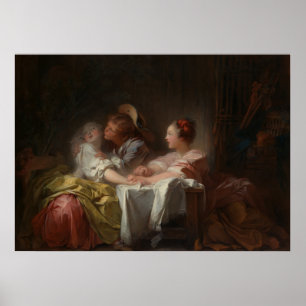 Affiche Le baiser volé - Scène romantique Fragonard