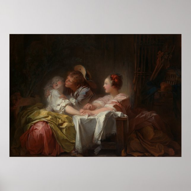 Affiche Le baiser volé - Scène romantique Fragonard (Devant)