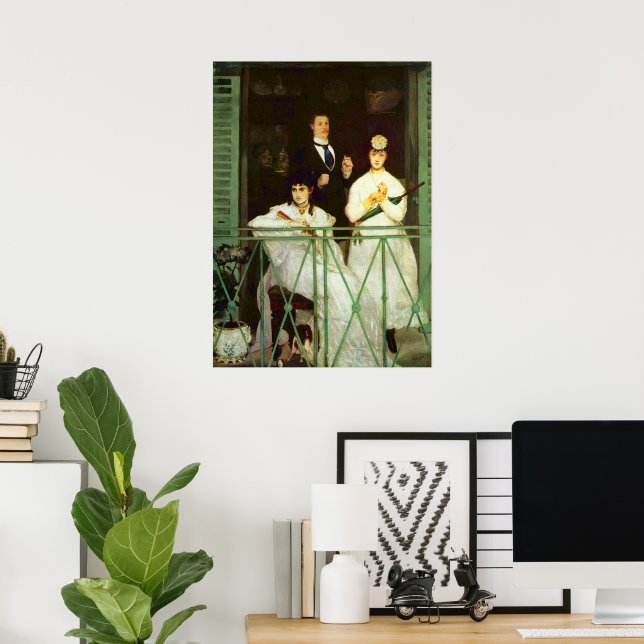 Affiche Le Balcon (Le Balcon) par Edouard Manet (Bureau à domicile)