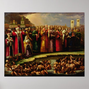 Affiche Le baptême des personnes de Murom