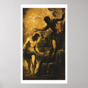 Affiche Le baptême du Christ (huile sur la toile)