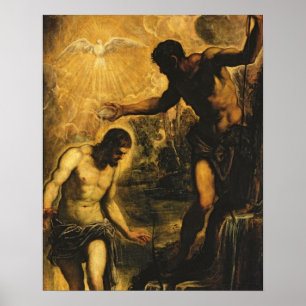 Affiche Le baptême du Christ (huile sur la toile)