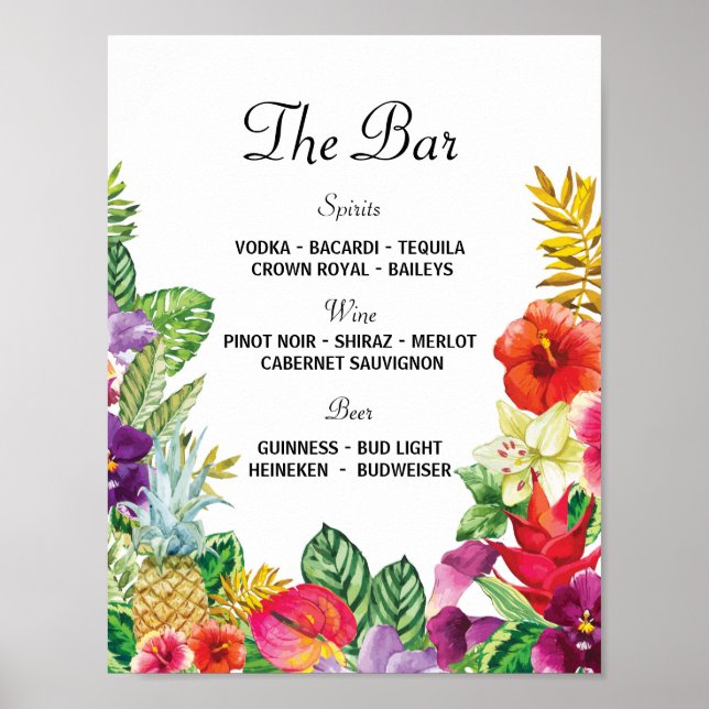 Affiche Le Bar Aloha Luau Signal d'Événement Réception de  (Devant)