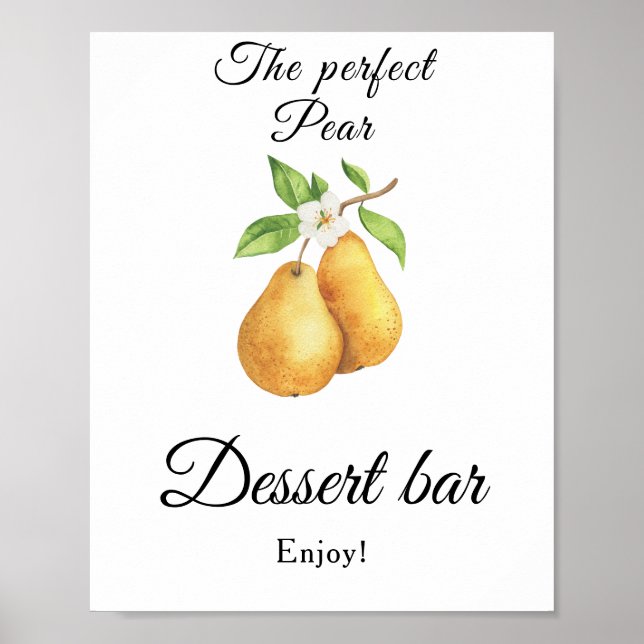 Affiche Le bar de desserts de mariage parfait poire (Devant)