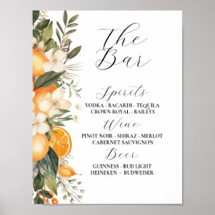Affiche Le Bar Floral Mariage Florals Oranges Citrus