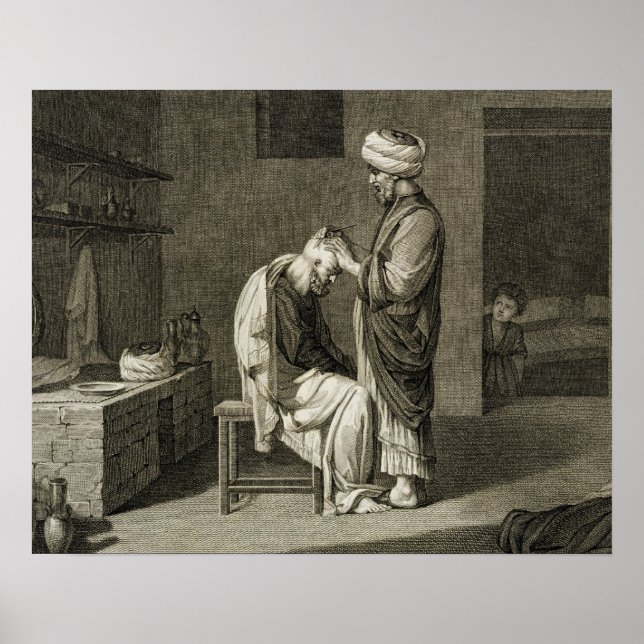 Affiche Le Barbier, du Volume II Arts et métiers de 'Des (Devant)