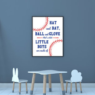 Affiche Le Baseball À Thème De Quoi Les Petits Garçons Son