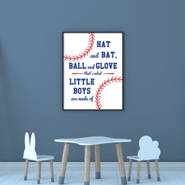 Affiche Le Baseball À Thème De Quoi Les Petits Garçons Son (Créateur téléchargé)