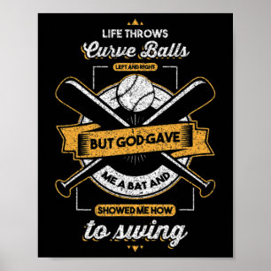 Affiche Le Baseball Mais Dieu A Donné Un Don Chrétien