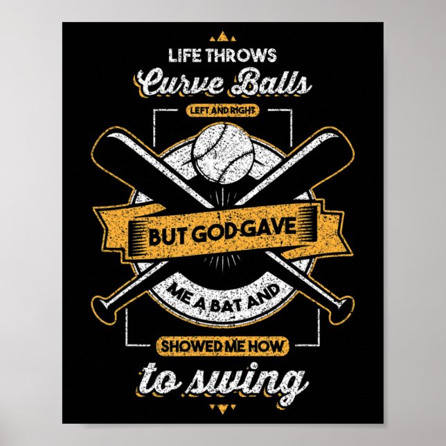 Affiche Le Baseball Mais Dieu A Donné Un Don Chrétien (Devant)