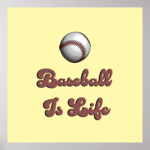 Affiche Le Baseball Vintage est une Vie Rétro Écriture Ath