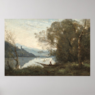 Affiche Le Bateau Amarré - Jean-Baptiste - Corot Fine Art