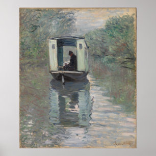 Affiche Le Bateau-atelier Claude Monet