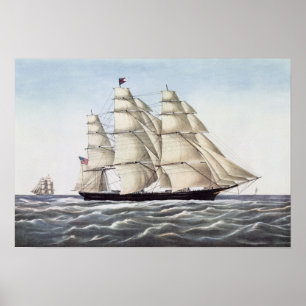 Affiche Le bateau de tondeuse "nuage de vol "