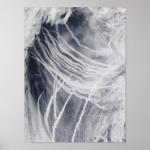 Affiche Le bateau dépiste l'océan pacifique du nord