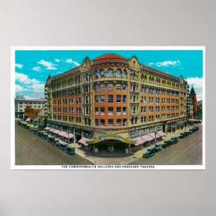 Affiche Le bâtiment de Commonwealth et le théâtre de