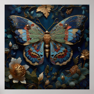 Affiche Le battement enchanté - Art numérique papillon