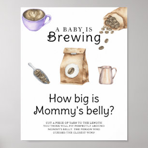 Affiche Le bébé brasse du café La taille du ventre de mama