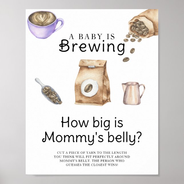 Affiche Le bébé brasse du café La taille du ventre de mama (Devant)