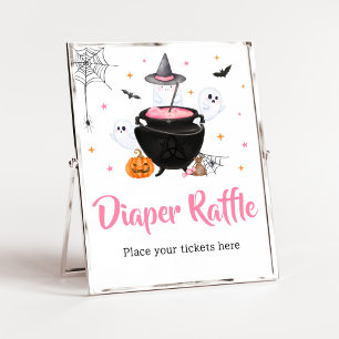 Affiche Le bébé d'Halloween rose brasse le raffle de couch