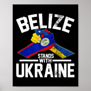 Affiche Le Belize Soutient L'Ukraine T-shirts Drapeau Ukra