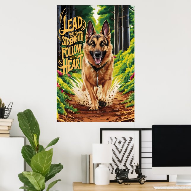 Affiche Le Berger Allemand Traverse La Forêt (Bureau à domicile)