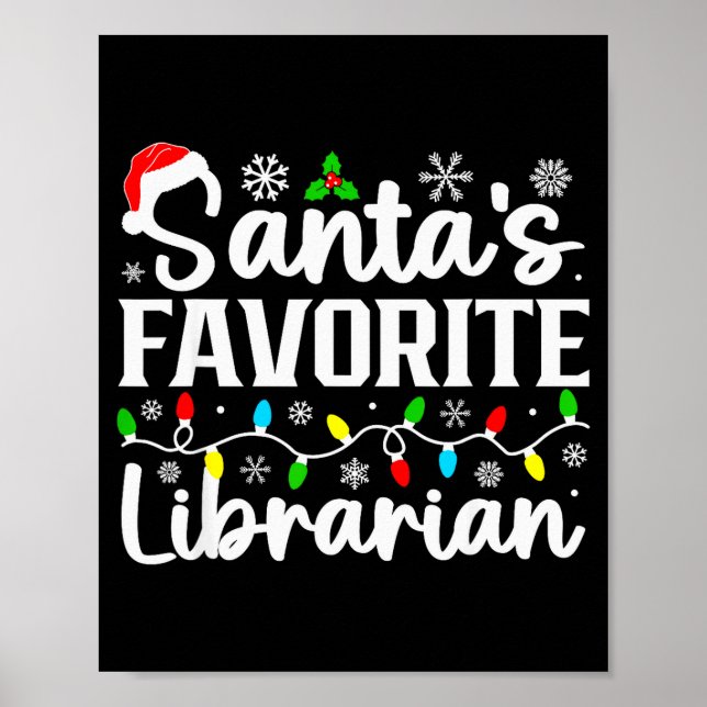 Affiche Le bibliothécaire préféré du Père Noël Funny Noël  (Devant)