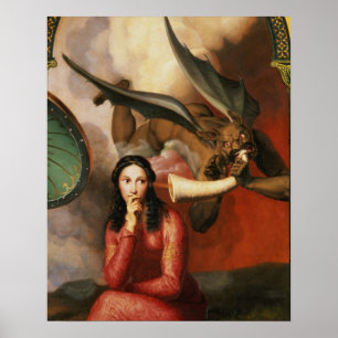 Affiche Le bien et le mal : le diable tentant une jeune