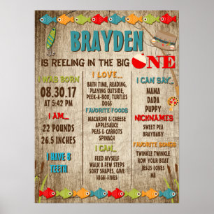 Affiche Le Big One Fishing Thème 1er Anniversaire Jalon