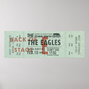 Affiche Le billet de concert des Eagles – Art rock vintage