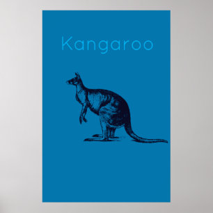 Affiche Le Blue Kangaroo Modern Wall Art