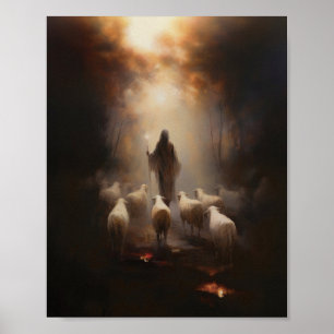 Affiche Le bon berger - Dessin numérique Jésus